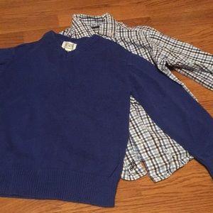 Sweater and button up coordinating outfit